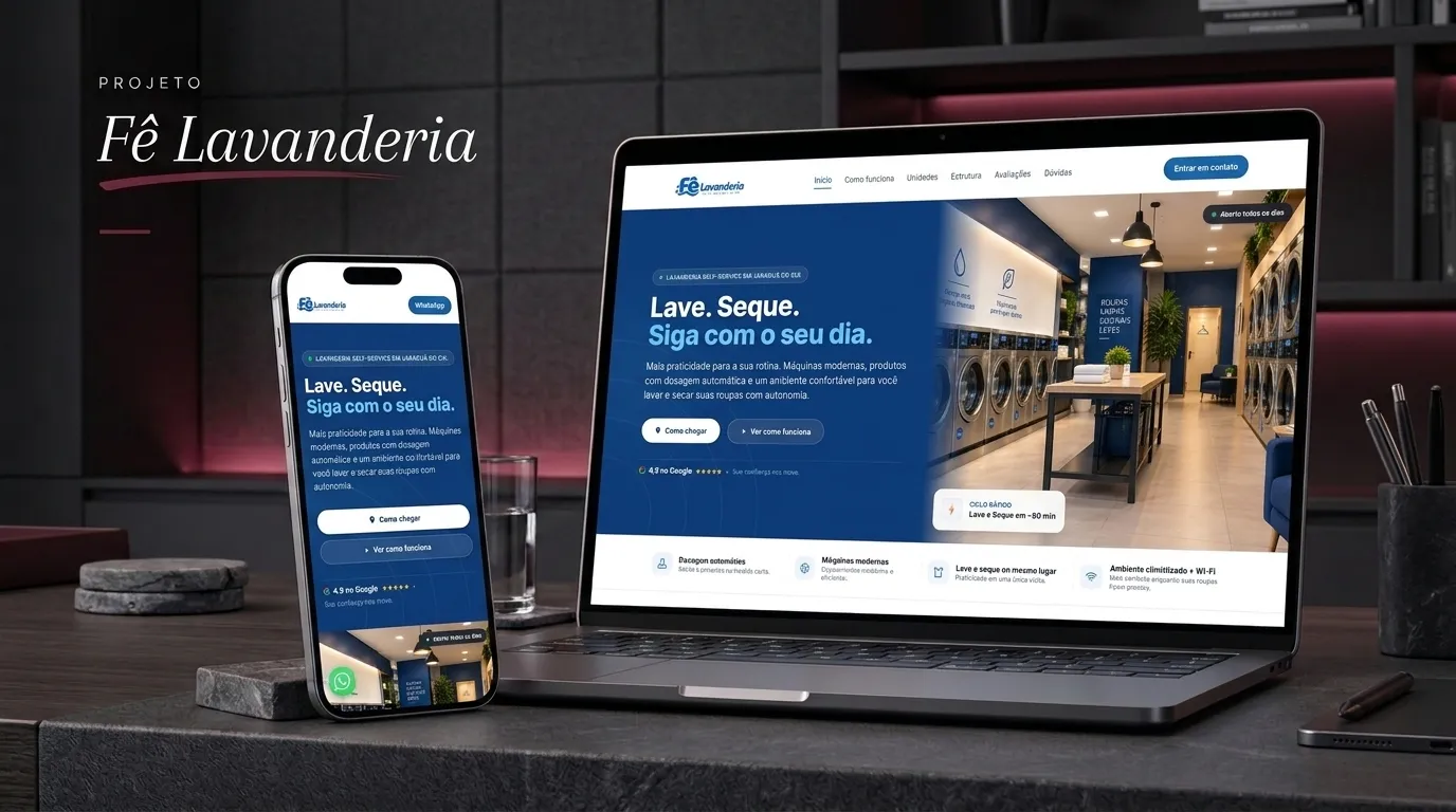 Screenshot of the Fê Lavanderia project